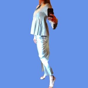 Vintage metalic linen blend blazee jacket